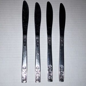 Imperial International Young Rose Flatware Butter Knife Set of 4 Stainless Steel